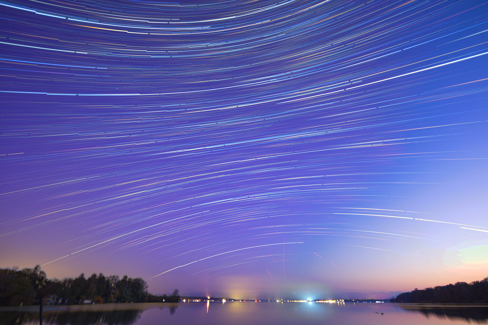 Star Trails over Lake Starnberger See, Upper Bavaria
